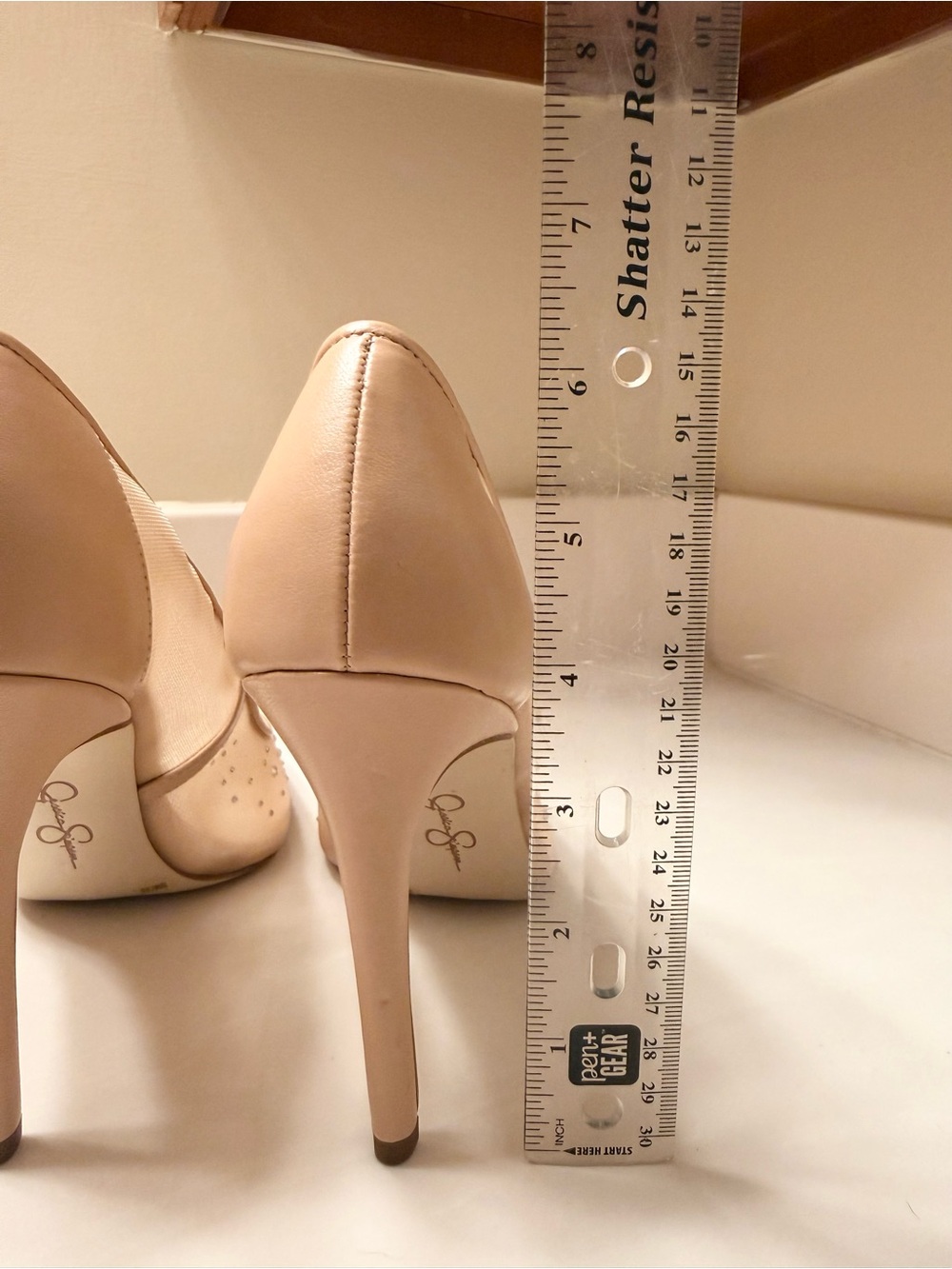 Jessica Simpson Elegant Nude Pointed-Toe Stiletto Pumps size 8.5 - Picture 6 of 7